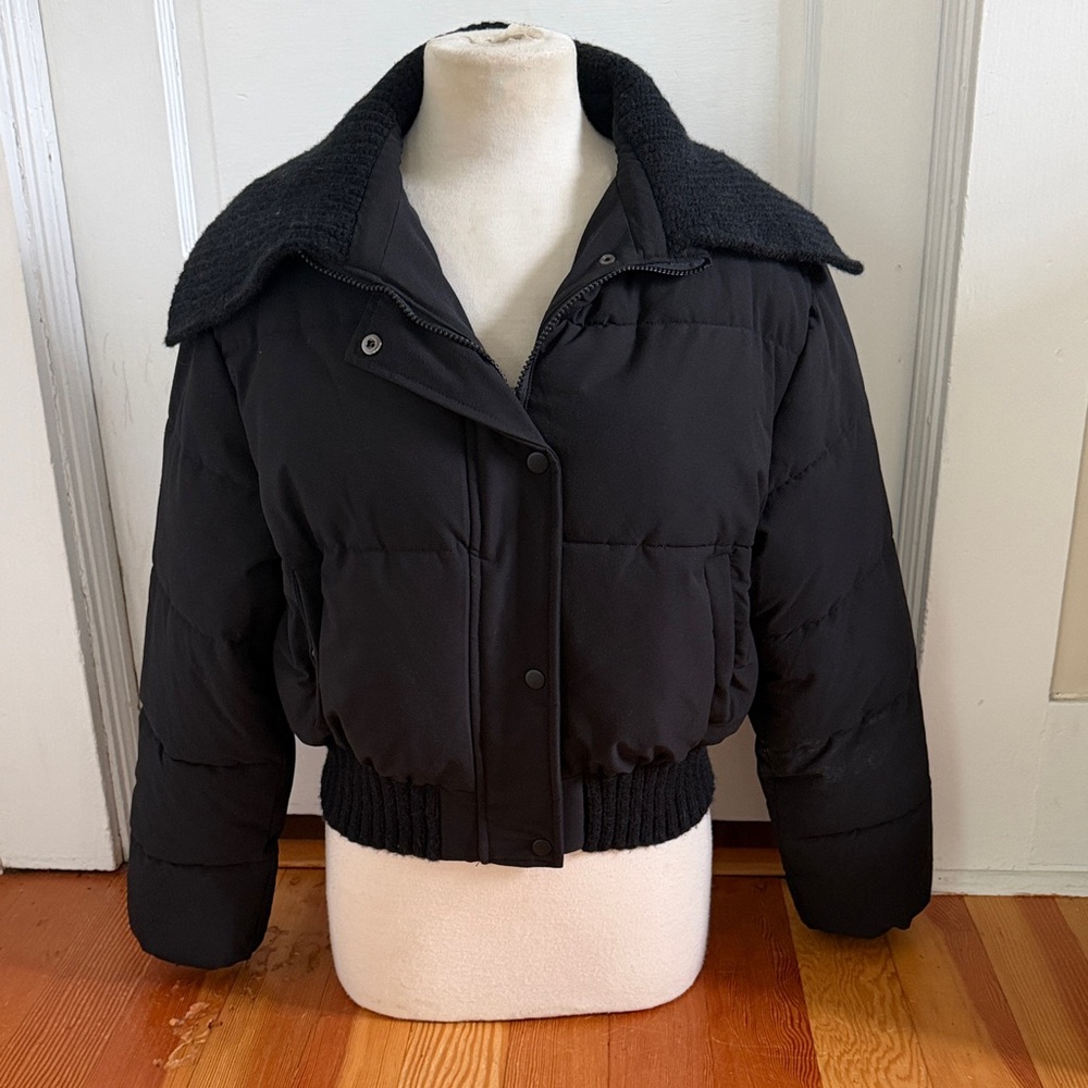 Cotton On Black Puffer Coat Medium